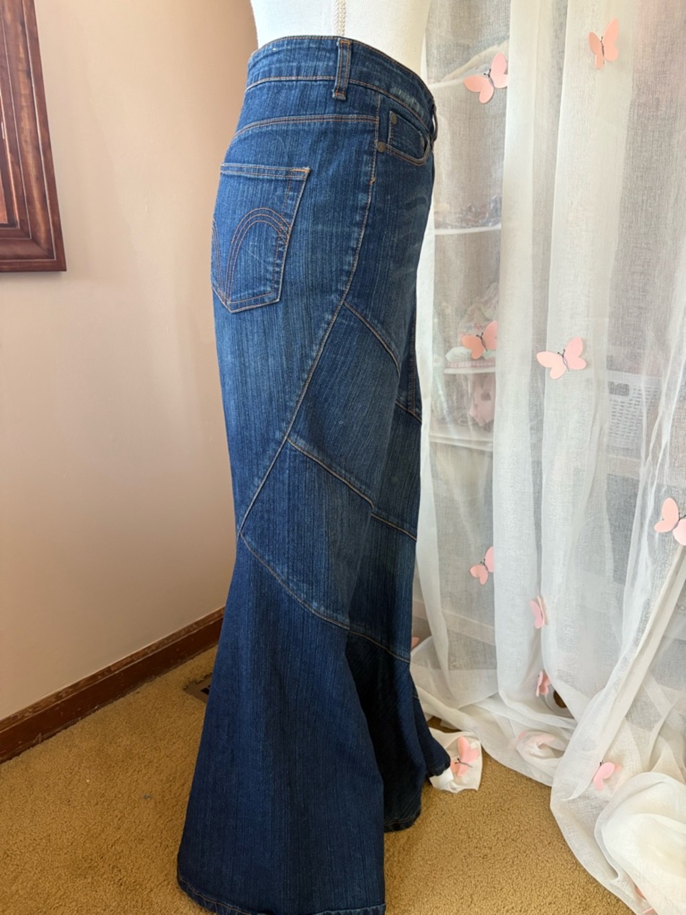 Younique Y2K Rare Vintage Maxi Jean Skirt - Picture 2 of 5